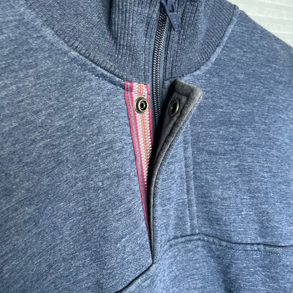 Orvis Men's Pullover Sweatshirt Fleece Lined Quarter Zip Outdoor Size L Blue - Picture 11 of 15